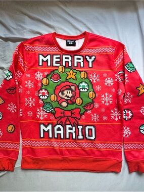 Mario Holiday Sweater • Red/Green/White